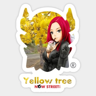 Yellow tree Aimon Head Sticker